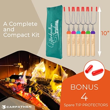 CARPATHEN Telescoping Marshmallow Roasting Sticks for Campfires and BBQs