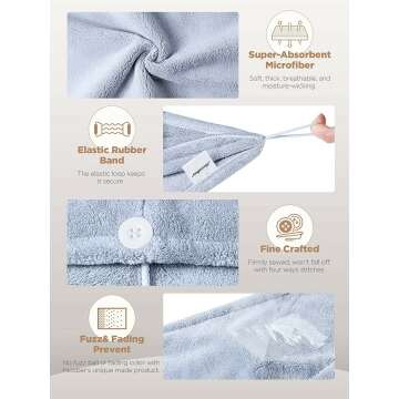 Hicober Microfiber Hair Towel 3 Pack