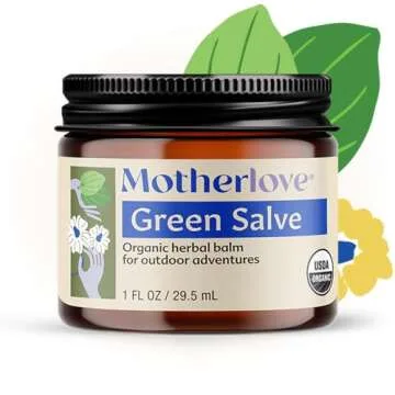 Motherlove Green Salve (1 oz) Family-Friendly Outdoor Adventure Ointment to Soothe Skin - USDA Organic