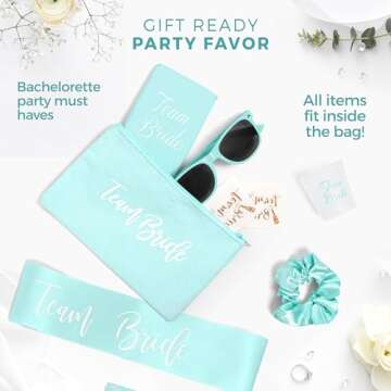 Chug Buddy Bachelorette Party Accessories & Supplies - Green 56 Piece Bachelorette Party Favors Pack With Bachelorette Sash, Sunglasses, Cups And More - Bride Accessories For Bachelorette Party
