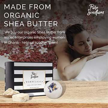 Pure Scentum Extra Large 6oz Vegan Bath Bombs for Women - US Made Organic 6 Relaxing Bath Bomb Gift Set for Women – Luxurious, Organic Bath Bombs for Women and Men (BombeLaLaLa)