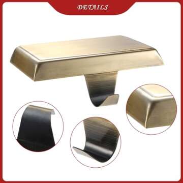 Sunshane Christmas Stocking Holders Mantel Stocking Hanger Hooks Fireplace Mantle Metal Hang Bases for Xmas Party Decorations (Bronze, 4)