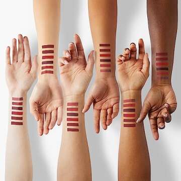 evpct CmaaDu 6Pcs Lipstick Matte Liquid Lipstick Lipgloss Set for Women, Dark Deep Bright Ruby Sexy Brick Red Mauve labiales mate 24 horas originales matte larga duracion 24 Hour Lipstick Long Lasting