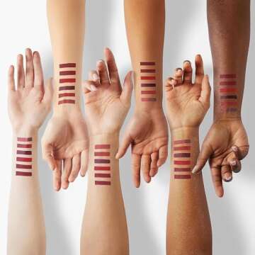 evpct CmaaDu 6Pcs Lipstick Matte Liquid Lipstick Lipgloss Set for Women, Dark Deep Bright Ruby Sexy Brick Red Mauve labiales mate 24 horas originales matte larga duracion 24 Hour Lipstick Long Lasting