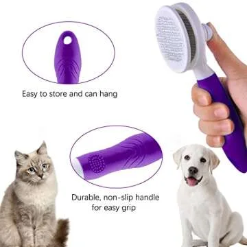 Upgraded Cat Self Cleaning Slicker Brush for Grooming