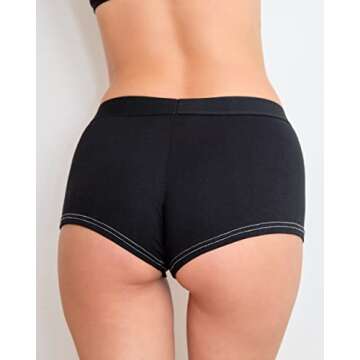 Nabtos Women Boxers Basic Cotton Boyshort Briefs 5 Pack