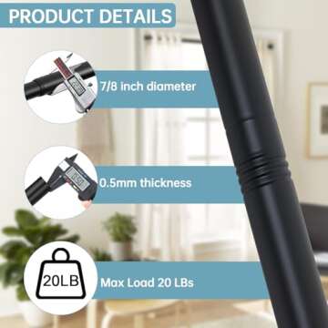 EBOATOP Adjustable Tension Shower Curtain Rod - 32 to 78 Inch