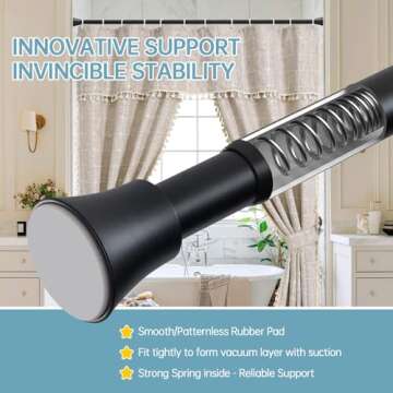 EBOATOP Adjustable Tension Shower Curtain Rod - 32 to 78 Inch