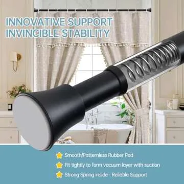 EBOATOP Adjustable Tension Shower Curtain Rod - 32 to 78 Inch