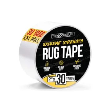 The Good Stuff Double Sided Rug Tape [2 Inch x 30 yd] Secure Area Rugs to Carpets, Laminate, and Har...