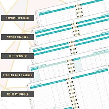 Budget Planner - 12 Monthly Financial Organizer, Expense Tracker, Undated Finance Planner, 6" x 8.2", Monthly Budget Book, Account Book, Start Anytime to Take Control of Your Money