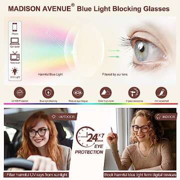 Chic Madison Avenue Blue Light Glasses with UV Protection
