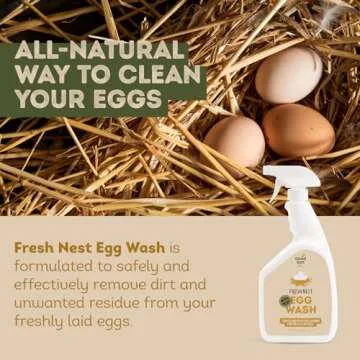 Fresh Nest Egg Wash - ALL NATURAL Egg Cleaner for Fresh Eggs Daily - Gentle Spray-On Solution with 2...