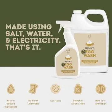 Fresh Nest Egg Wash - ALL NATURAL Egg Cleaner for Fresh Eggs Daily - Gentle Spray-On Solution with 2 Simple Ingredients - Easy-to-Use Cleaner for Safely Washing Farm-Fresh Eggs, 1 Gallon