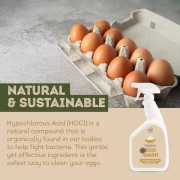 Fresh Nest Egg Wash - ALL NATURAL Egg Cleaner for Fresh Eggs Daily - Gentle Spray-On Solution with 2 Simple Ingredients - Easy-to-Use Cleaner for Safely Washing Farm-Fresh Eggs, 1 Gallon