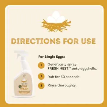 Fresh Nest Egg Wash - ALL NATURAL Egg Cleaner for Fresh Eggs Daily - Gentle Spray-On Solution with 2 Simple Ingredients - Easy-to-Use Cleaner for Safely Washing Farm-Fresh Eggs, 1 Gallon