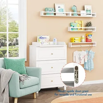 Forbena 24 Inch Floating Wall Bookshelf Set of 4