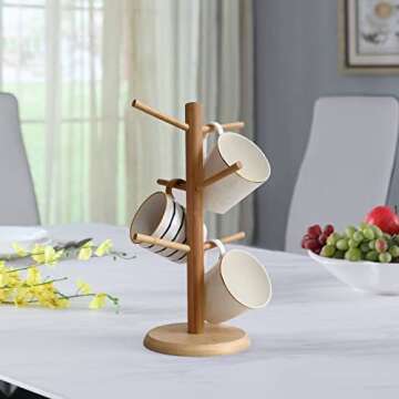 Dorhors Mug Tree: Elegant 6-Hook Coffee Cup Holder for Organization