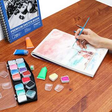 Magicfly Watercolor Pad 9 X12 inches, Pack of 3, 140 Pound, 35 Sheets Each, Artist Water Color Paper, Art Sketchbooks Pad for Wet, Dry & Mixed Media Painting, Cold Pressed Paper, Acid Free