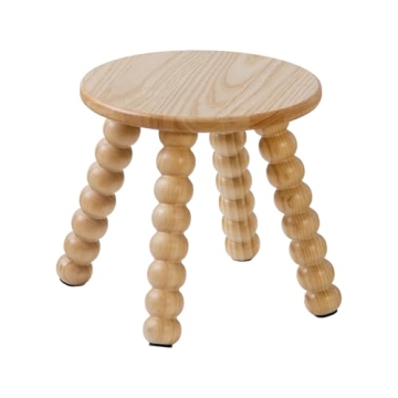 HuiDao Solid Wooden Step Stool: Sturdy Natural Design Perfect for Home Use