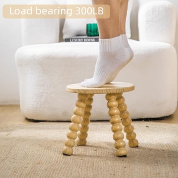 HuiDao Solid Wooden Step Stool - Sturdy Versatile Foot Stool