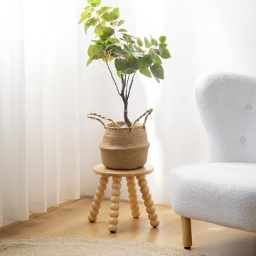 HuiDao Solid Wooden Step Stool - Sturdy Versatile Foot Stool