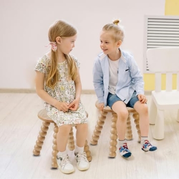 HuiDao Solid Wooden Step Stool - Sturdy Versatile Foot Stool