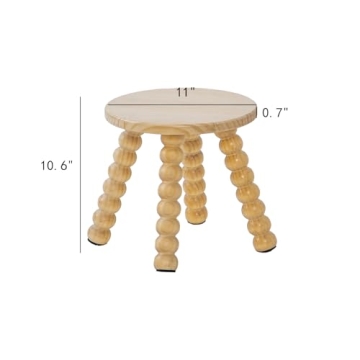 HuiDao Solid Wooden Step Stool - Sturdy Versatile Foot Stool