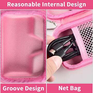 Portable Charger Case for iWALK and More - Pink Carry Bag