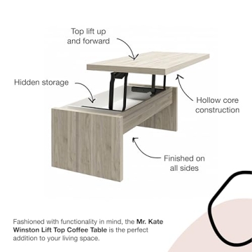 Mr. Kate Winston Lift Top Coffee Table in Light Walnut