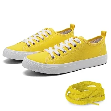 Stylish Women's Canvas Sneakers Comfortable Durable Yellow