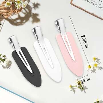 Cptots No Crease, Creaseless, No Bend or Dent Flat Hair Clips - Ideal for Styling Thin and Thick Hair, 3 Colors, 18 PCS
