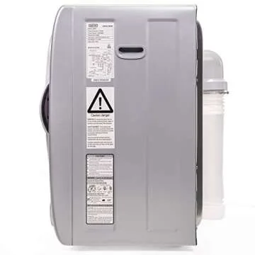 Barton Tumble Dryer Digital Timer Automatic Portable Electric Suitable for Apartments, RVs, Gym Clothes Laundry Compact with Exhaust Hose, Silver