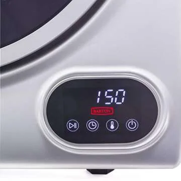 Barton Tumble Dryer Digital Timer Automatic Portable Electric Suitable for Apartments, RVs, Gym Clothes Laundry Compact with Exhaust Hose, Silver