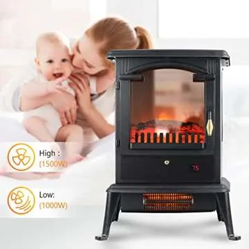 VOLTORB Freestanding Portable Electric Fireplace Heater Stove w/Remote Control