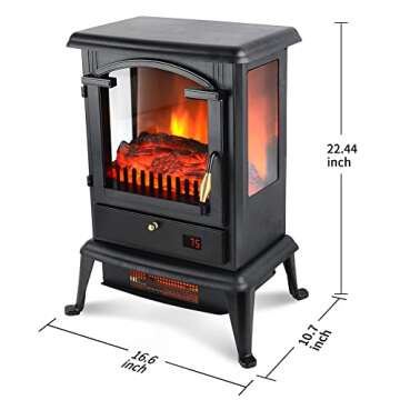 VOLTORB Freestanding Portable Electric Fireplace Heater Stove w/Remote Control