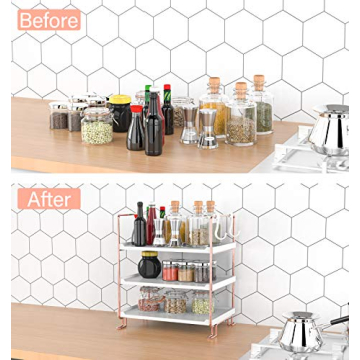 Elegant 3-Tier Stackable Organizer Shelf in Rose Gold