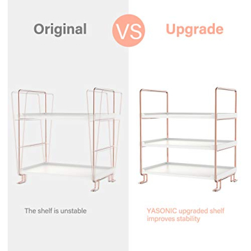 Elegant 3-Tier Stackable Organizer Shelf in Rose Gold