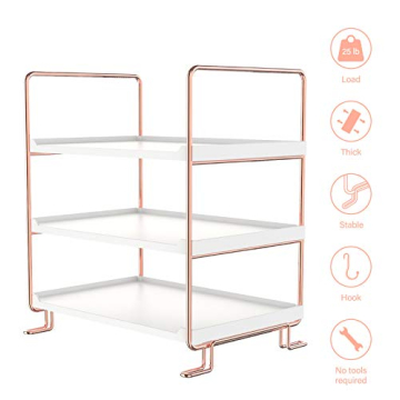 Elegant 3-Tier Stackable Organizer Shelf in Rose Gold
