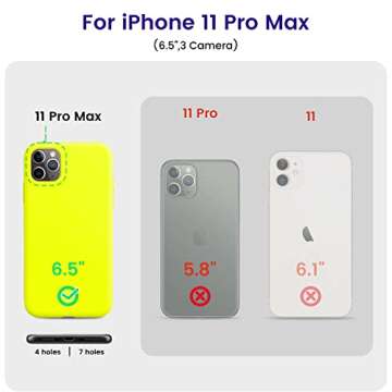 OTOFLY Compatible with iPhone 11 Pro Max Case,Ultra Slim Fit iPhone Case Liquid Silicone Gel Cover with Full Body Protection Anti-Scratch Shockproof Case (Fluorescent Yellow)