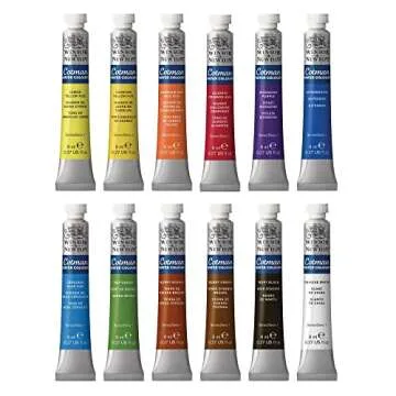 Winsor & Newton Cotman Watercolor Paint Set, 12 Colors, 8ml (0.27-oz) Tubes
