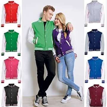 Awdis Unisex Varsity Jacket Large Kelly Green/White