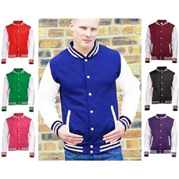 Awdis Unisex Varsity Jacket Large Kelly Green/White