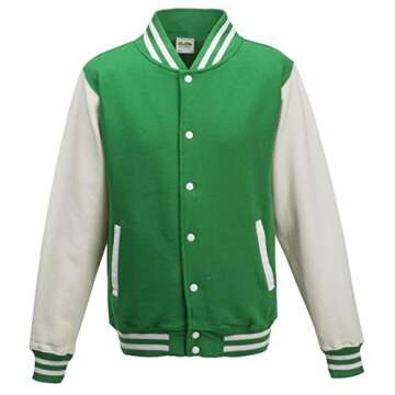 Awdis Unisex Varsity Jacket Large Kelly Green/White