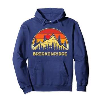 Vintage Breckenridge Colorado CO Mountains Hiking Souvenir Pullover Hoodie