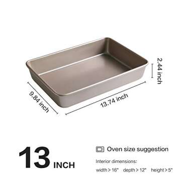 Bakerdream Bakeware Rectangular Cake Pan, 9-inch by 13-inch Cake mold Nonstick Baking Pan (9x13)