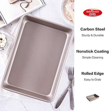 Bakerdream Bakeware Rectangular Cake Pan, 9-inch by 13-inch Cake mold Nonstick Baking Pan (9x13)