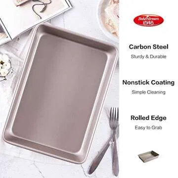 Bakerdream Bakeware Rectangular Cake Pan, 9-inch by 13-inch Cake mold Nonstick Baking Pan (9x13)