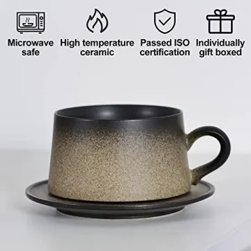 Focraemug 7.4 Oz Coffee and Tea Cup Set - Elegant & Functional Gift