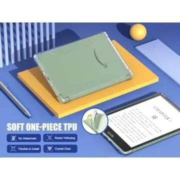 MoKo Case for 6.8" Kindle Paperwhite (11th Generation-2021) and Kindle Paperwhite Signature Edition, Ultra Clear Soft Flexible Transparent TPU Skin Bumper Back Cover Shell, Clear